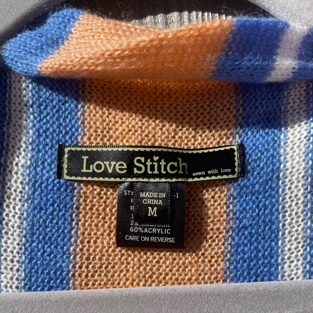 Love Stitch Striped Tassel Shall Cover Up Cardigan - Picture 3 of 4